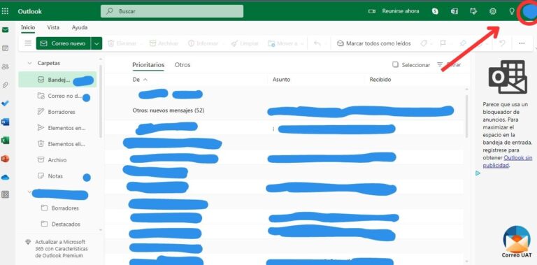 Acceso al correo UAT con Outlook
